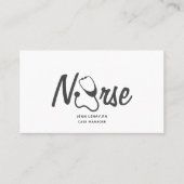 Neurse Medical Stethoscoop White Grey Professional Visitekaartje (Voorkant)