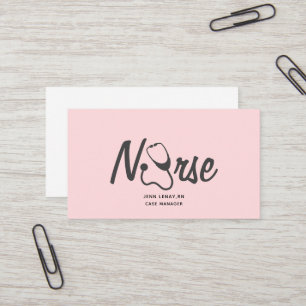 Neurse medische blush roze stethoscoop visitekaartje