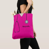 Neurse medische scrubs Hot Pink AOPMT Tote Bag (Dichtbij)