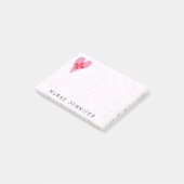 Neurse monogram roze hartenpatroon 4x3 post-it® notes (Schuin)