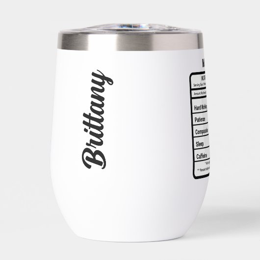 Neurse Nutrition Facts Funny (Voorkant)