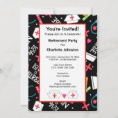 Neurse Pensioen Partij Celebratie Black White Kaart (Achterkant)