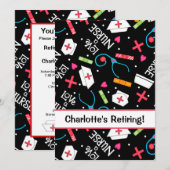 Neurse Pensioen Partij Celebratie Black White Kaart (Voorkant / Achterkant)