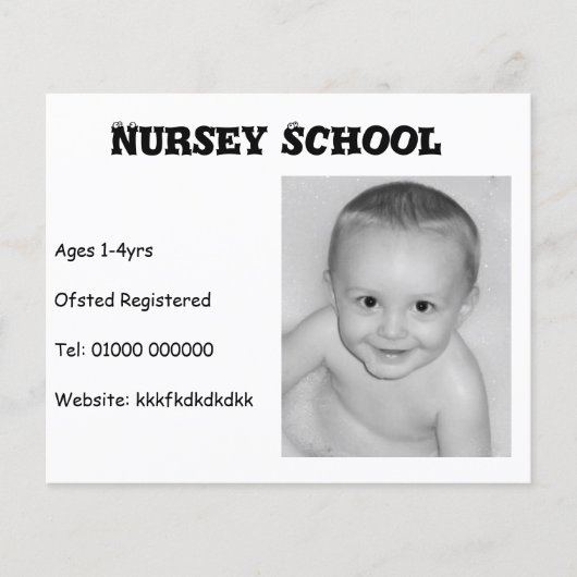Neursery School/Nanny/Childminder Flyer (Voorkant)