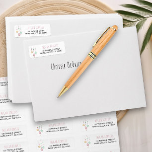 Neursery Stars Roze Wit Rendeladres Etiket