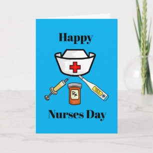 Neurses Day Icons Card Feestdagen Kaart