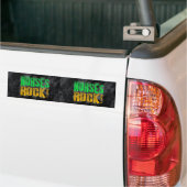 Neurses Rock, Oranje en Green Fun Bumpersticker (Op Truck)