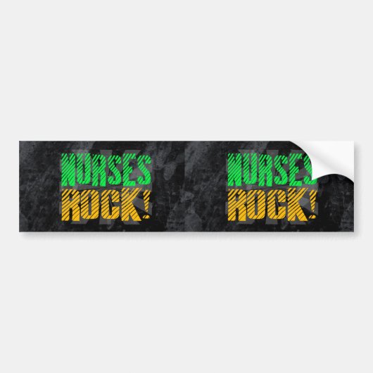 Neurses Rock, Oranje en Green Fun Bumpersticker (Voorkant)