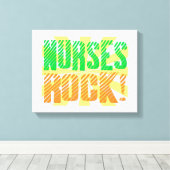 Neurses Rock, Oranje en Green Fun Canvas Afdruk (Insitu (Houten vloer))