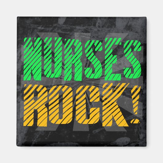 Neurses Rock, Oranje en Green Fun Magneet (Voorkant)