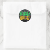 Neurses Rock, Oranje en Green Fun Ronde Sticker (Tas)
