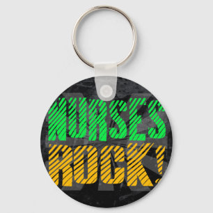 Neurses Rock, Oranje en Green Fun Sleutelhanger