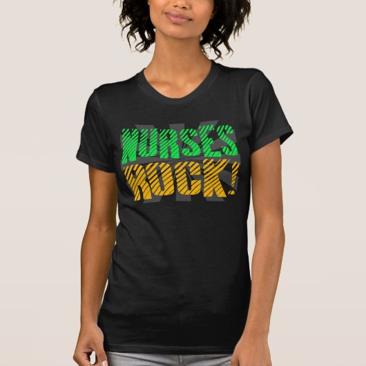 Neurses Rock, Oranje en Green Fun T-shirt (Voorkant)
