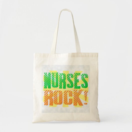 Neurses Rock, Oranje en Green Fun Tote Bag (Voorkant)