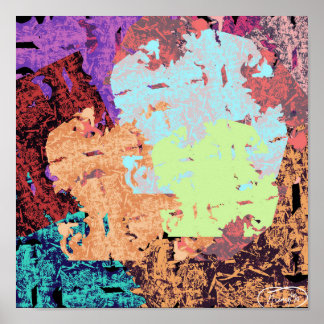 Neus Art I kleurrijke abstracte kunst met honden Poster