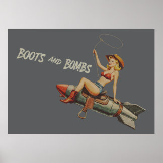 Neus Art Pinup Meisje met Lasso Poster