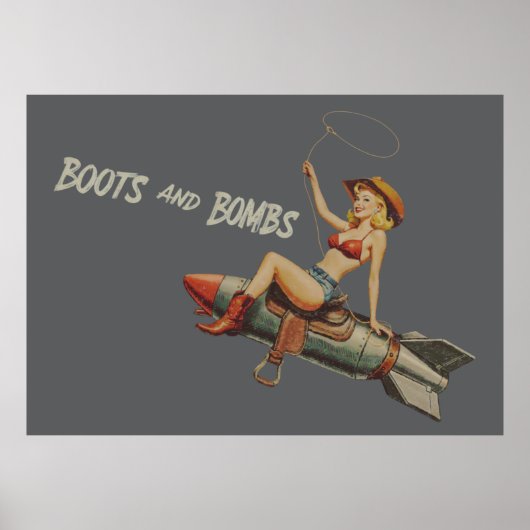 Neus Art Pinup Meisje met Lasso Poster (Voorkant)