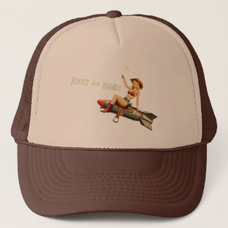 Neus Art Pinup Meisje met Lasso Trucker Pet