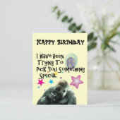 neus die grappige gorillaverjaardag plukken briefkaart (Staand voorkant)