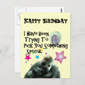 neus die grappige gorillaverjaardag plukken briefkaart (Voorkant / Achterkant)