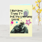 neus die grappige gorillaverjaardag plukken kaart (Gele Bloem)