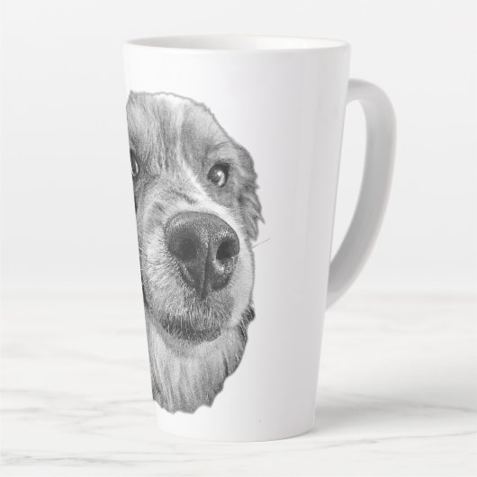 Neus naar hart latte mok (Rechterhoek)