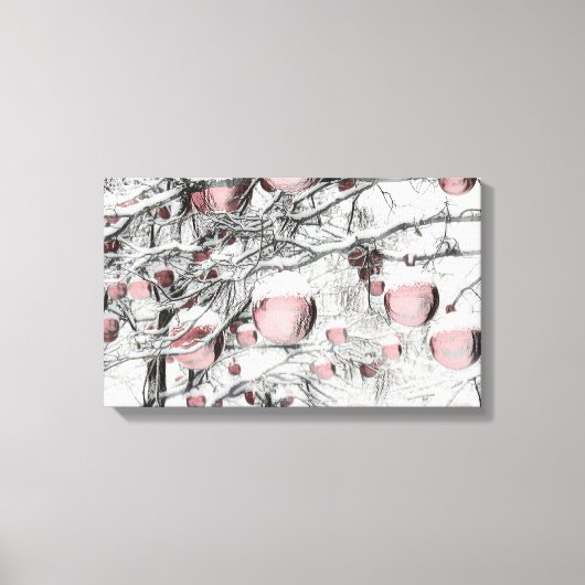 neusbomen met ornamenten tekening canvas afdruk (Voorkant)