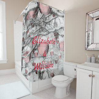 neusbomen met ornamenten tekening douchegordijn