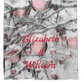  neusbomen met ornamenten tekening douchegordijn (Voorkant)