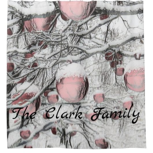  neusbomen met ornamenten tekening douchegordijn (Voorkant)