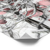  neusbomen met ornamenten tekening poster (Hoek)