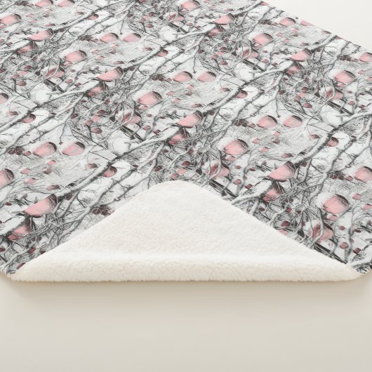  neusbomen met ornamenten tekening sherpa deken (3/4)