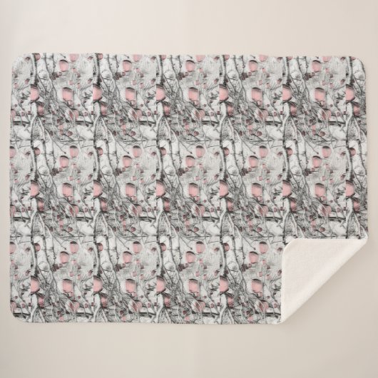  neusbomen met ornamenten tekening sherpa deken (Voorkant (horizontaal))