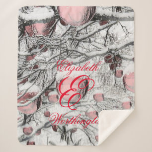  neusbomen met ornamenten tekening sherpa deken