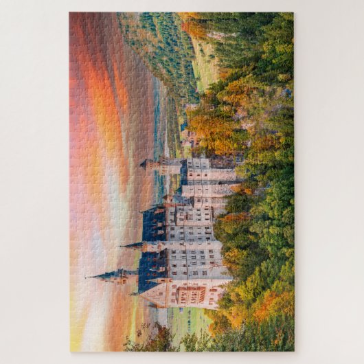 Neuschwainstein sunset in Germany, Beieren puzzle Legpuzzel (Verticaal)