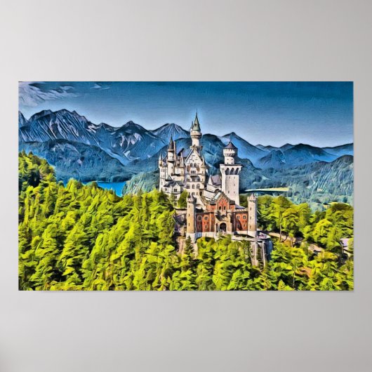 Neuschwanstein Castle Bavaria Duitsland Poster (Voorkant)
