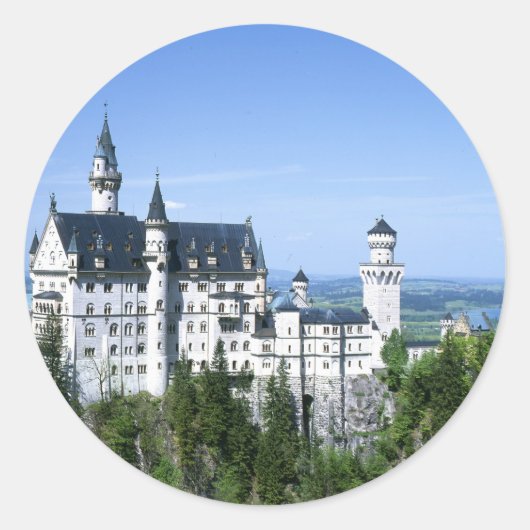 Neuschwanstein Castle Bavaria Ronde Sticker (Voorkant)