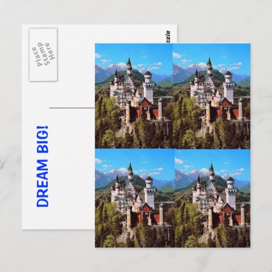 neuschwanstein castle - duitsland DREAM BIG! Briefkaart (Voorkant / Achterkant)