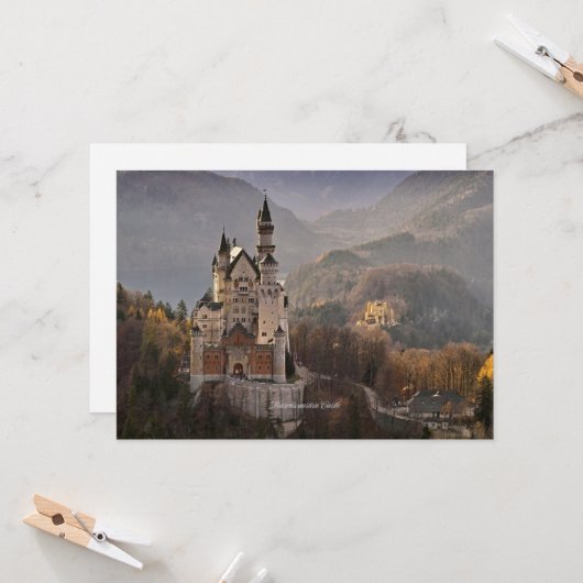 Neuschwanstein Castle, Duitsland Kaart (Voorkant / Achterkant in situ)