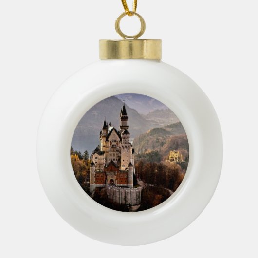 Neuschwanstein Castle Duitsland Keramische Bal Ornament (Voorkant)