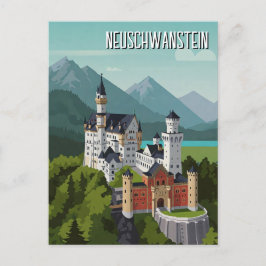 Neuschwanstein Castle Duitsland Reizen Abstract Briefkaart
