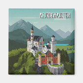 Neuschwanstein Castle Duitsland Reizen Abstract Magneet (Voorkant)
