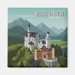 Neuschwanstein Castle Duitsland Reizen Abstract Magneet