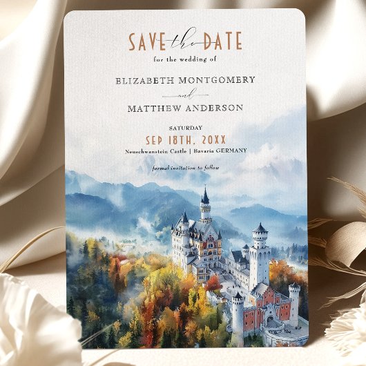 Neuschwanstein Castle Duitsland Save the Date Kaar Kaart