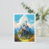 Neuschwanstein Castle Duitsland vintage reisplaats Briefkaart (Staand voorkant)