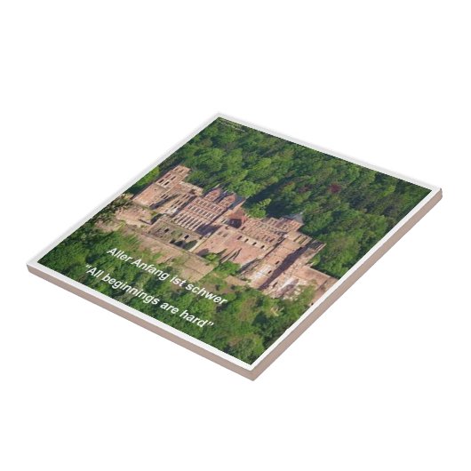 Neuschwanstein Castle Frankfurt & German Quote Tegeltje (Zijkant)