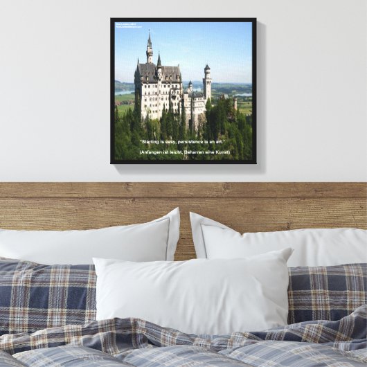 Neuschwanstein Castle & German Quote Canvas Print (Insitu (Slaapkamer))