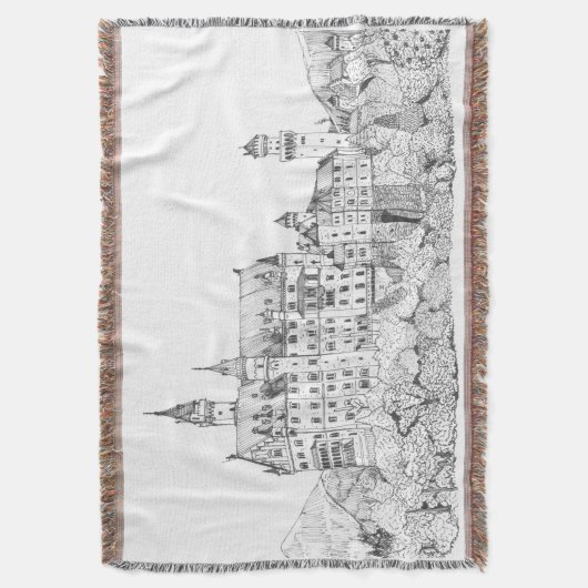 Neuschwanstein Castle Germany Fine Line Art Deken (Voorkant Verticaal)