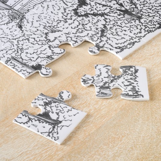 Neuschwanstein Castle Germany Fine Line Art Legpuzzel (Zijkant)