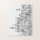Neuschwanstein Castle Germany Fine Line Art Legpuzzel (Verticaal)